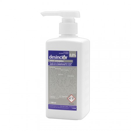 DESINCLOR JABON 0.8% 500 ML (TRANSPARENTE)CON BOMBA DOSIFIC.