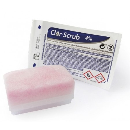 CEPILLO/ESPONJA JAB.CLORHEX.4% ROSA TECNO