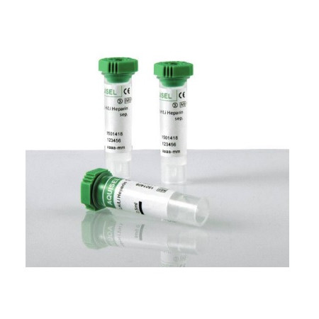 TUBO AQUISEL HEPARINA LITIO VERDE 55X12MM 1ML 1000UD.