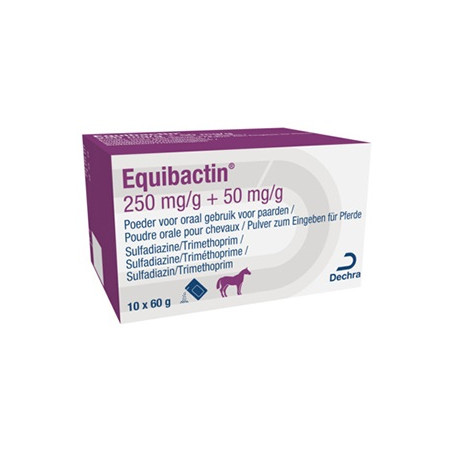 EQUIBACTIN 250MG/G + 50MG/G POLVO ORAL 10X60G