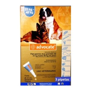 ADVOCATE PERRO 4 ML 3 PIPETAS (25-40KG) - Equinvest