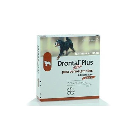 DRONTAL PLUS SABOR PERROS GRANDES 2 COMPRIMID - Equinvest