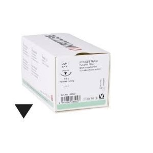 SUTURA NYLON USP 0 70 CM 30MM 3/8 CIRC,TRIANG - Equinvest