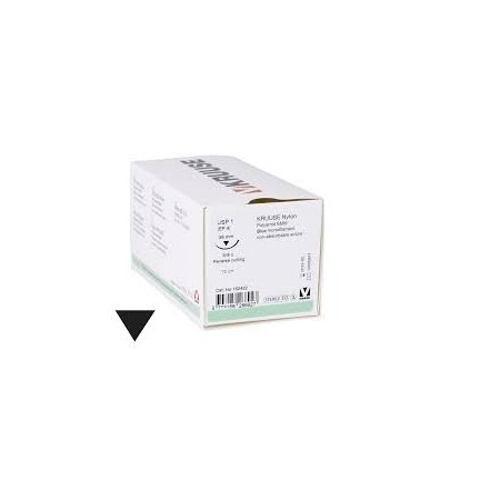 SUTURA NYLON USP 0 70 CM 30MM 3/8 CIRC,TRIANG - Equinvest