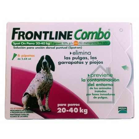 FRONTLINE COMBO SPOT PERR.20-40KG.6 PIPETAS - Equinvest