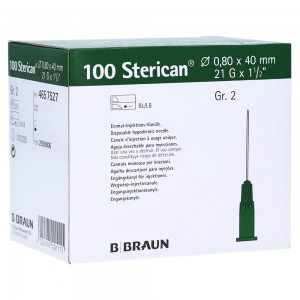 AGULHA 0,8/40 21GX1 1/2" VERDE 100 UNIDADES - Equinvest