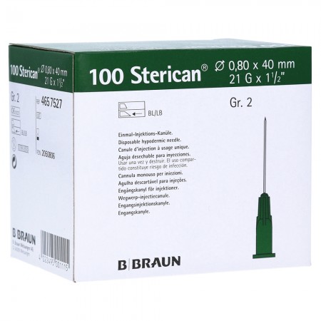 AGULHA 0,8/40 21GX1 1/2" VERDE 100 UNIDADES - Equinvest