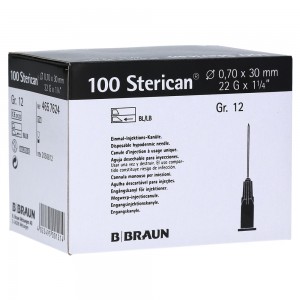 AGULHA 0,7/30 22GX1" PRETA 100 UNIDADES - Equinvest