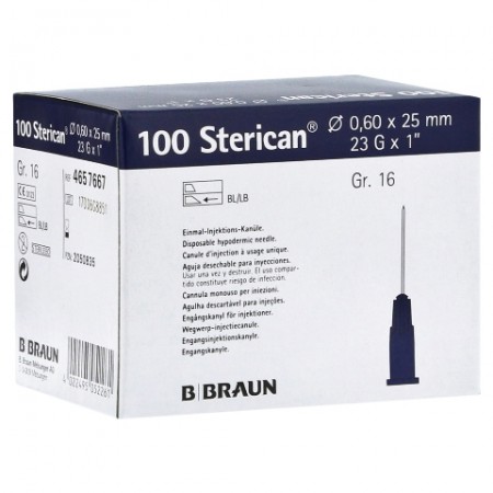 AGULHA 0,6/25 23GX1" AZUL 100 UN - Equinvest