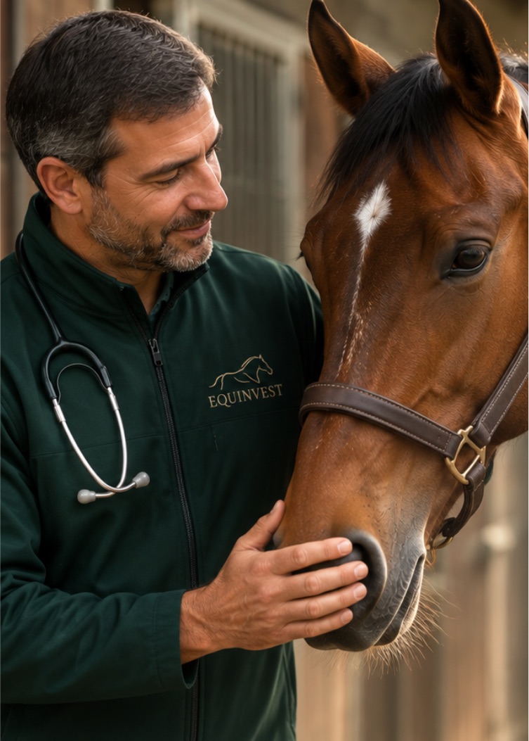 Veterinário da Equinvest a tratar de um cavalo
